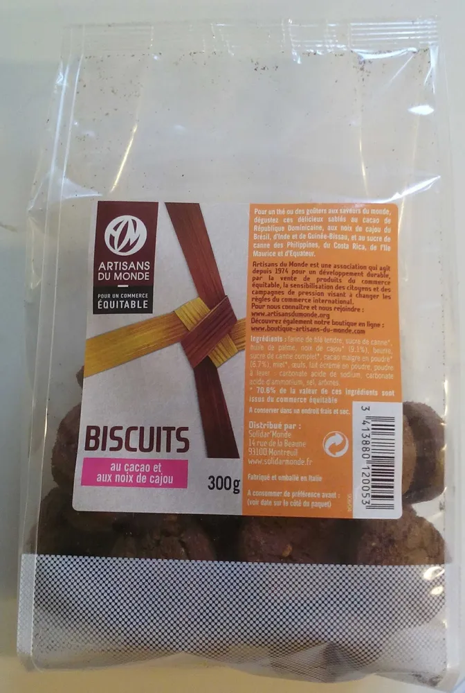 Biscuits au cacao et aux noix de cajou