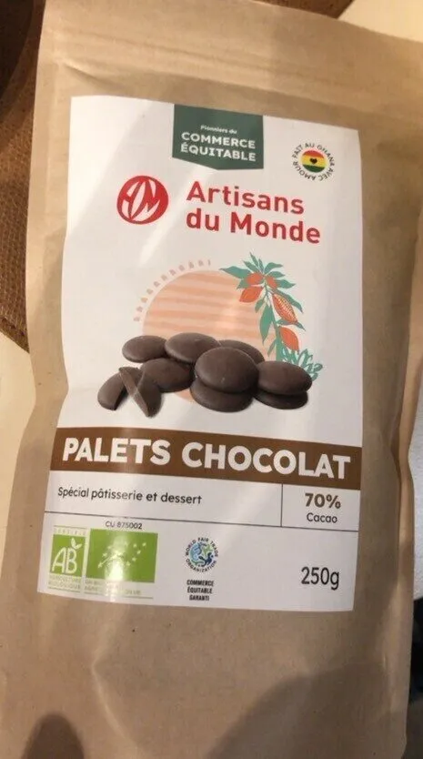 Palets chocolat 70% cacao