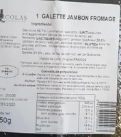 Galette jambon fromage