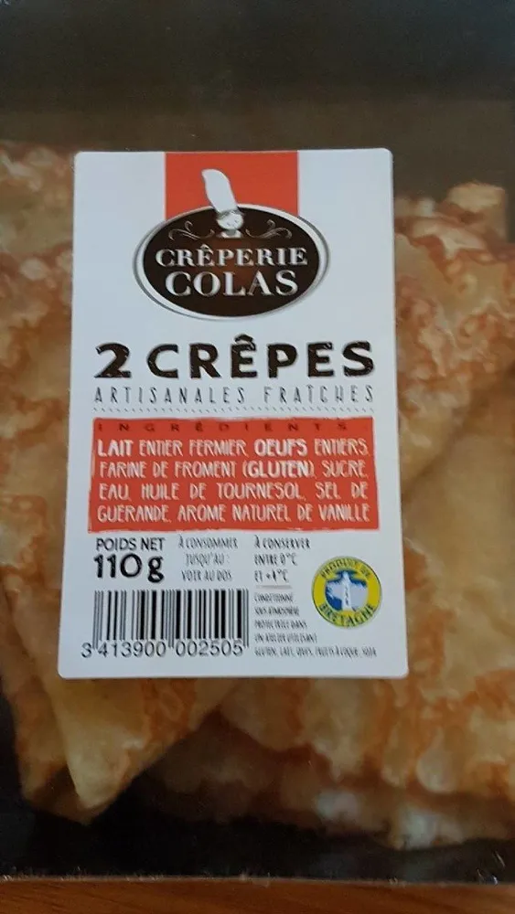 2 crêpes artisanales fraîches