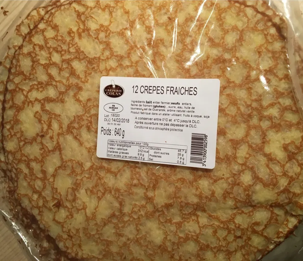 Crepes fraîches x 12