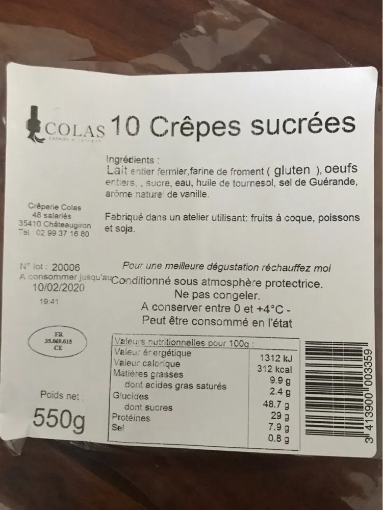 Crépes sucrées