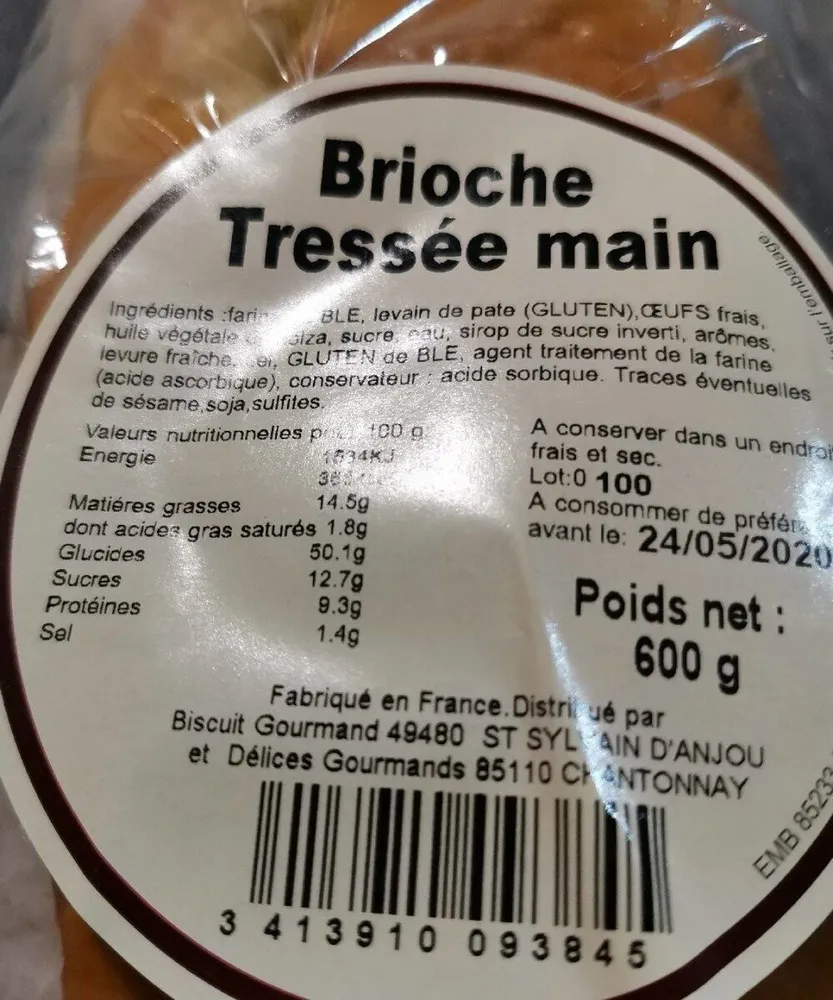 Brioche Tressée main