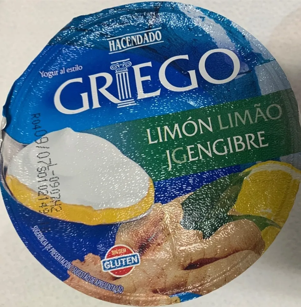 Yogur griego limón y jengibre