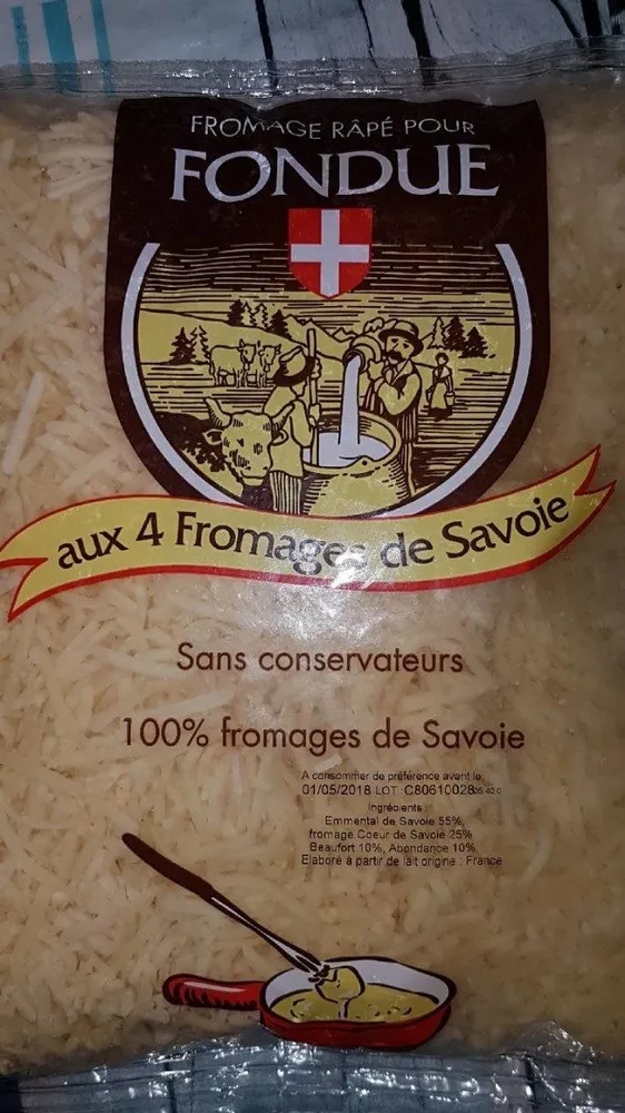 Fromage râpé pour fondue aux 4 fromages de savoie
