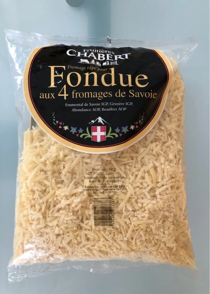 fromage râpé pour Fondue aux 4 fromages de Savoie