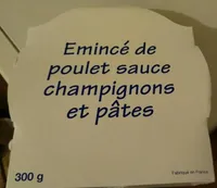 Emincé de poulet sauce champignons et pâtes