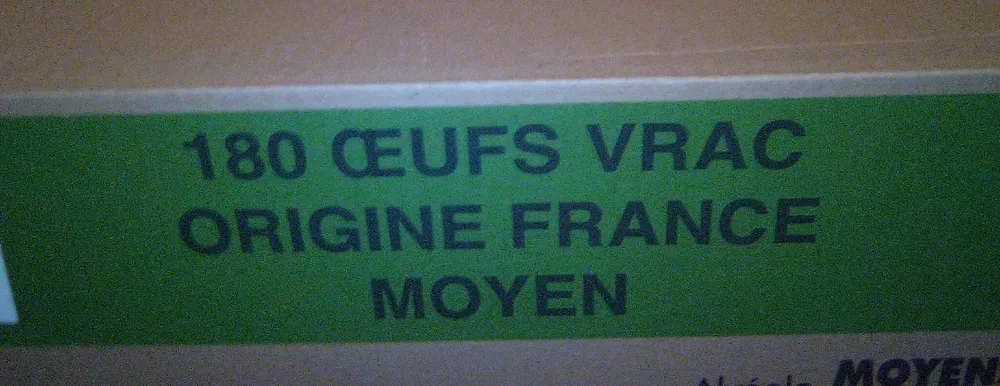 180 œuf vrac origine France moyen