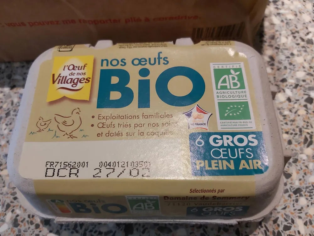 6 Gros œufs plein air Bio