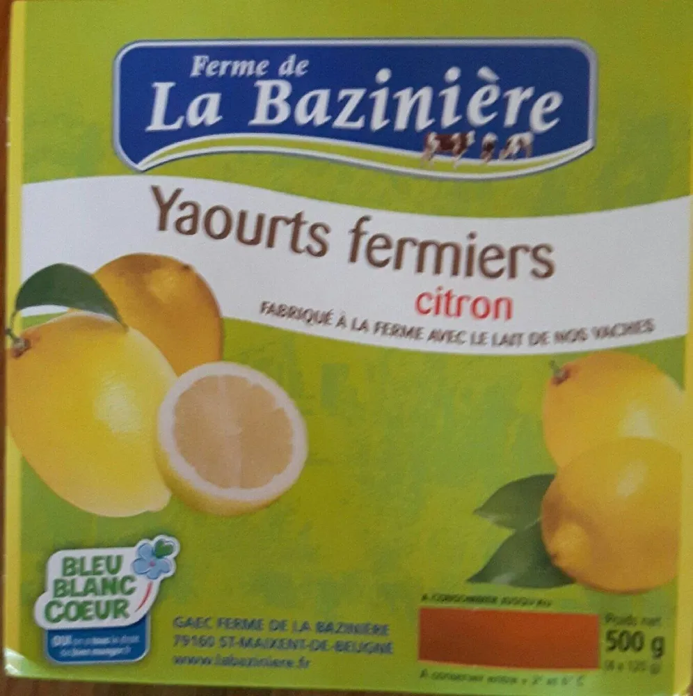 Yaourt fermier citron