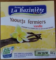 Yaourts fermiers a la vanille LA BAZINIERE