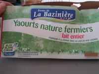Yaourts nature fermiers lait entier