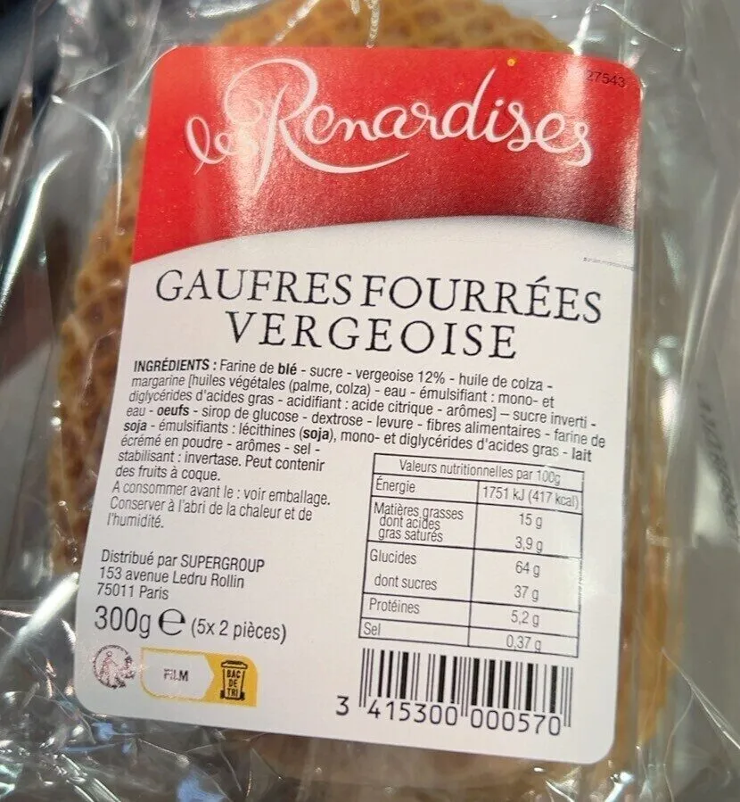 Gaufres fourrees vergeoise