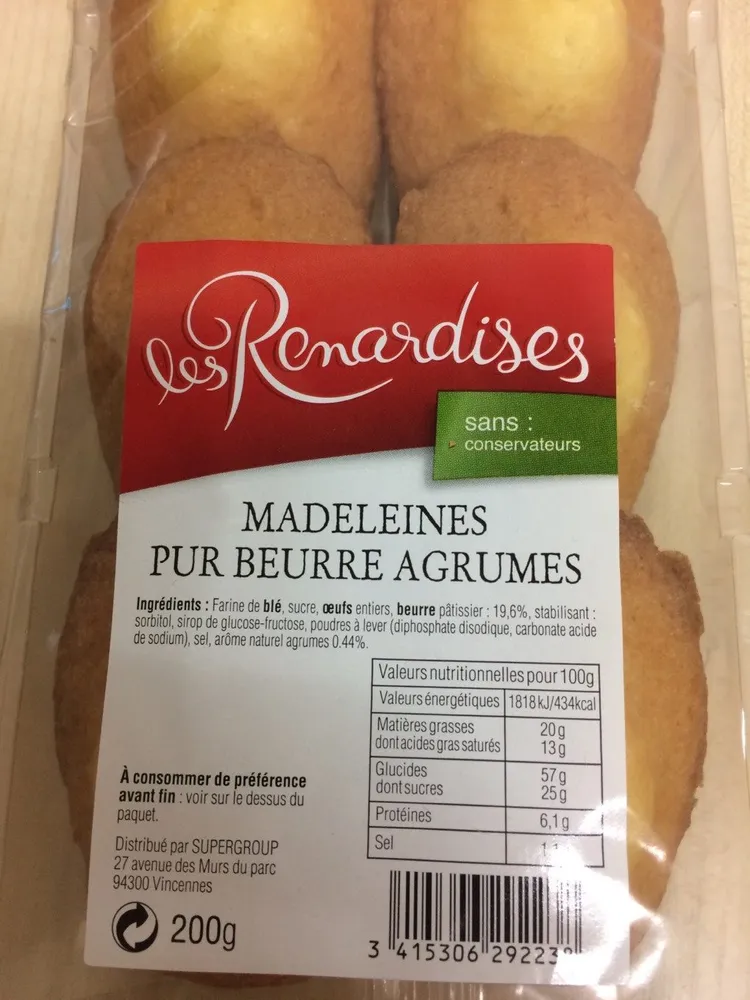 Madeleines pur beurre agrume