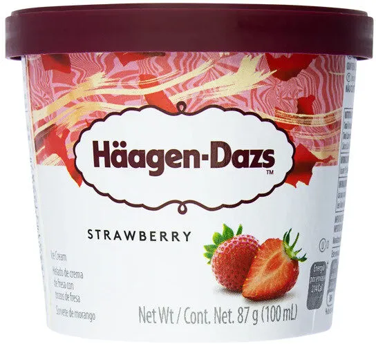 Sorvete Haagen Dazs De Morango Mini Cup