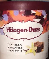 Ice cream vanilla caramel brownie