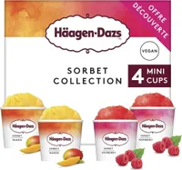 Sorbets framboise et mangue