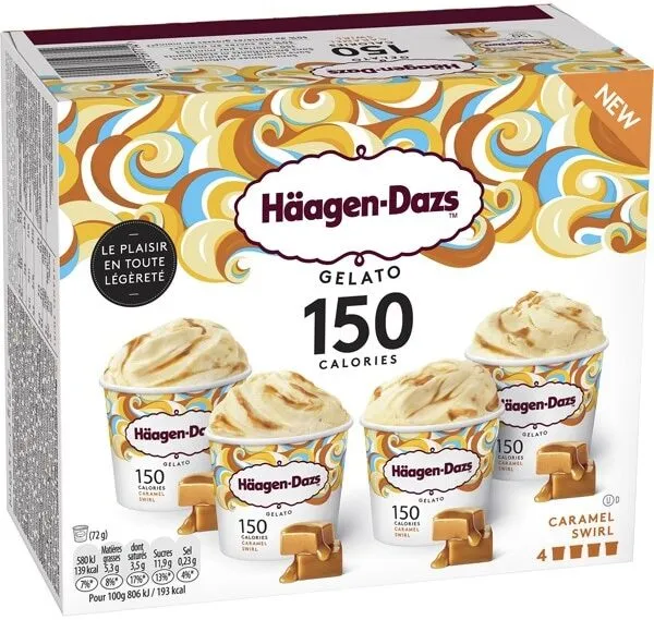 Häagen-Dazs gelato 150 calories caramel swirl
