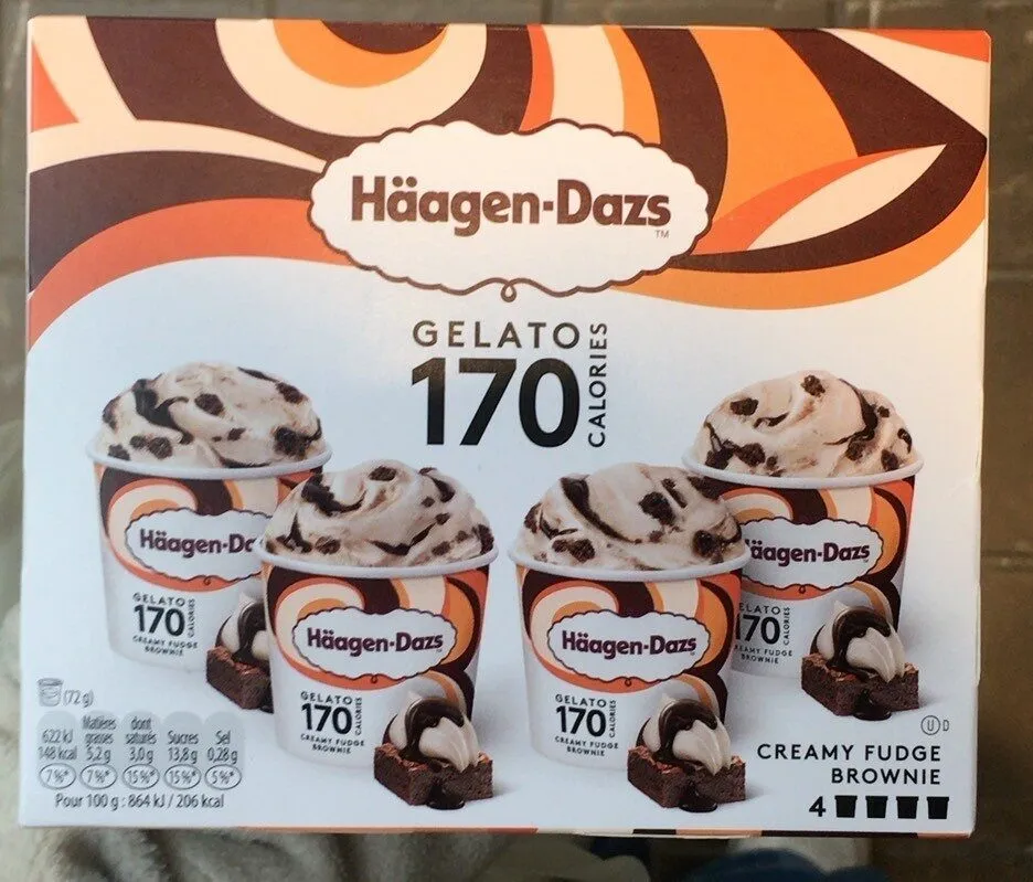 Gelato Creamy Fudge Brownie 170 Calories