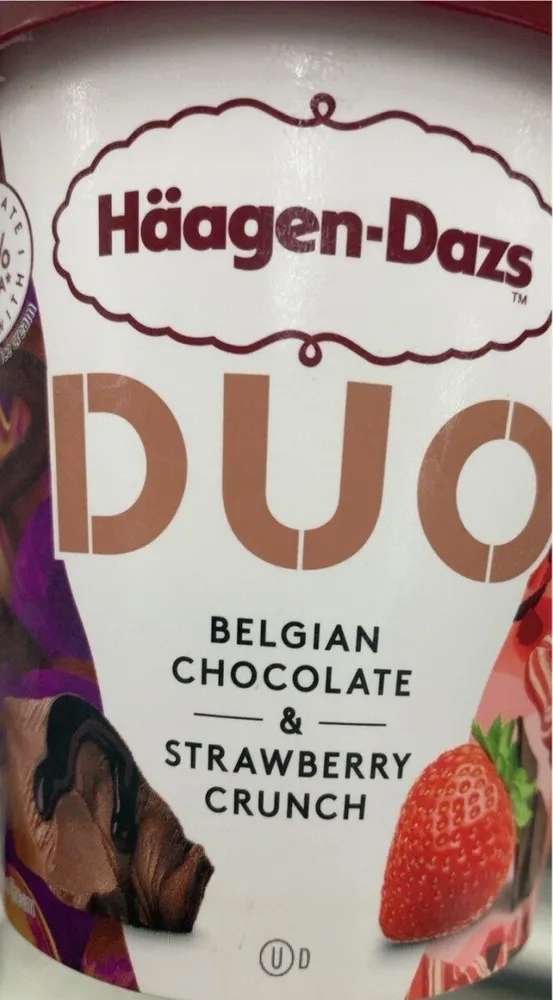 Haagen Dazs belgian chocolate and strawberry crunch ice cream