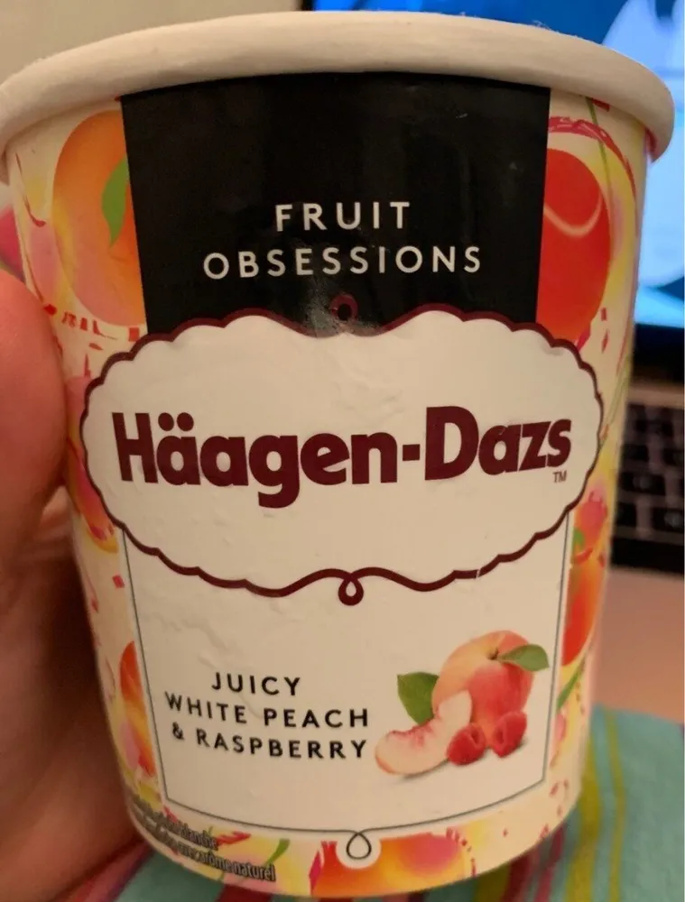 Crème glacée Häagen-dazs à la pêche et framboise