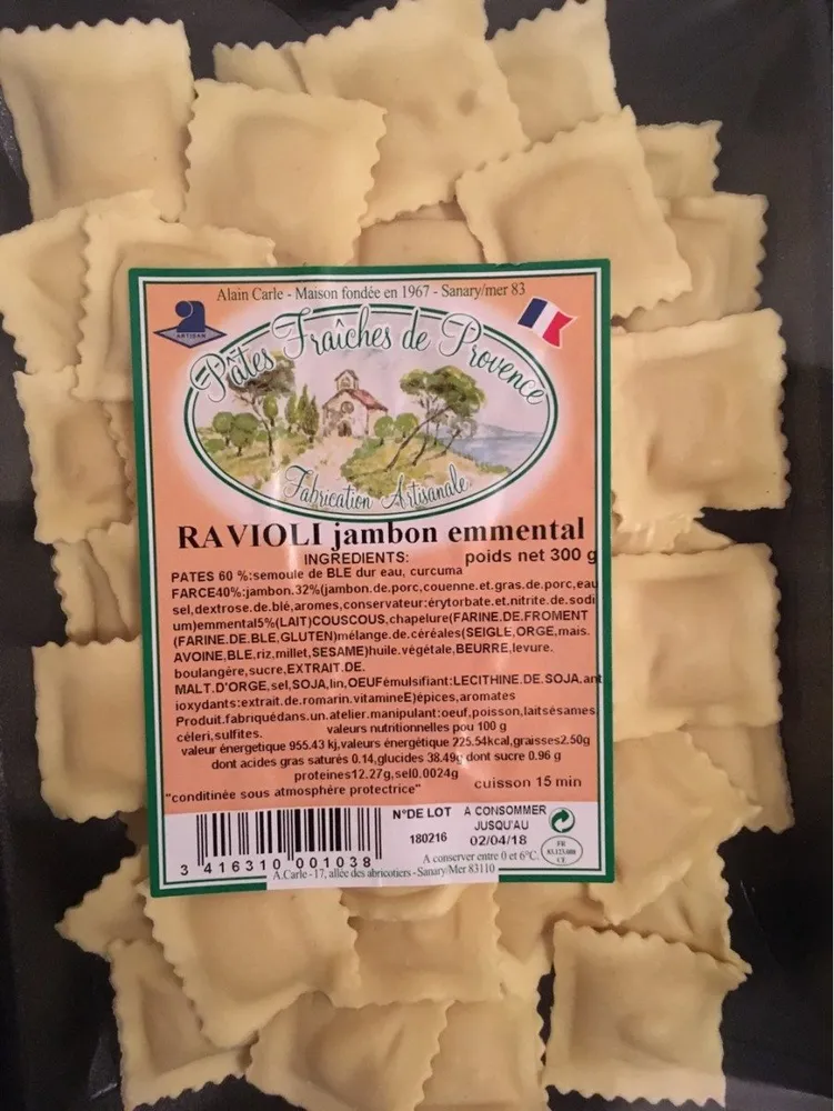 Ravioli jambon emmental