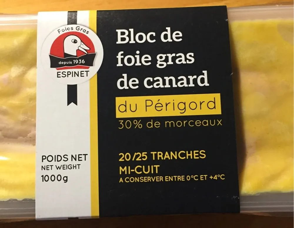 Bloc de foie gras de canard du Périgord 30% de morceaux