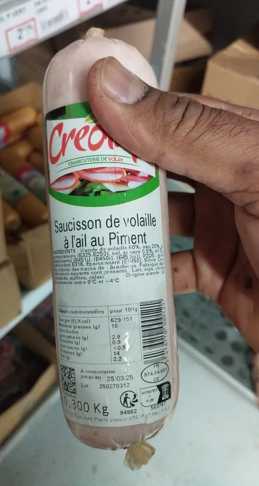 Saucisson de volaille à l'ail piment
