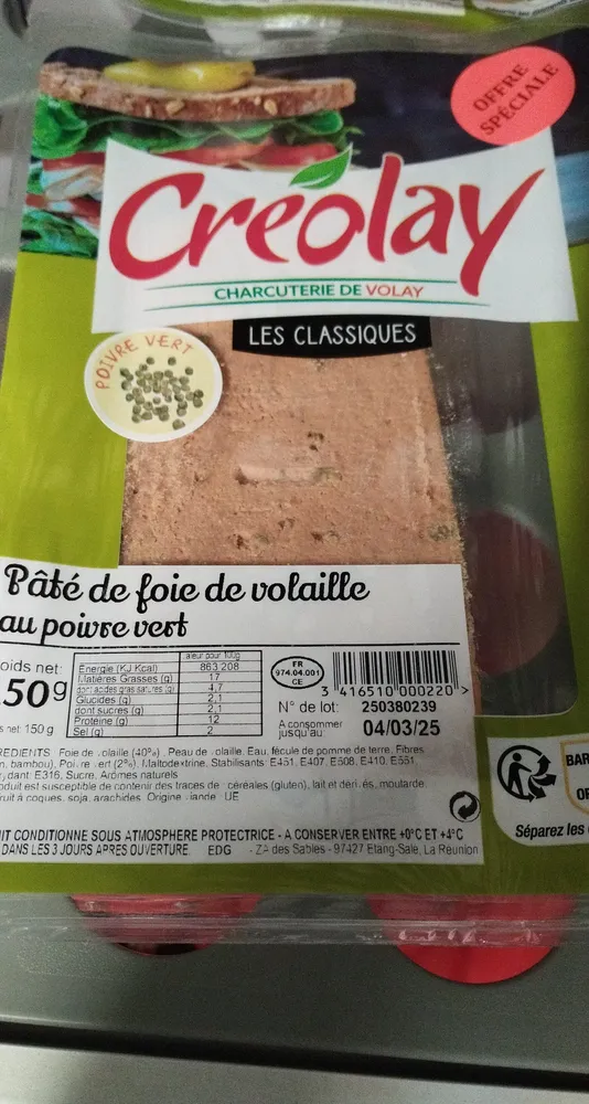 Paté volaille poivre
