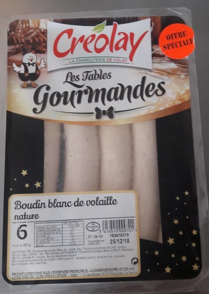 boudin blanc de volaille nature