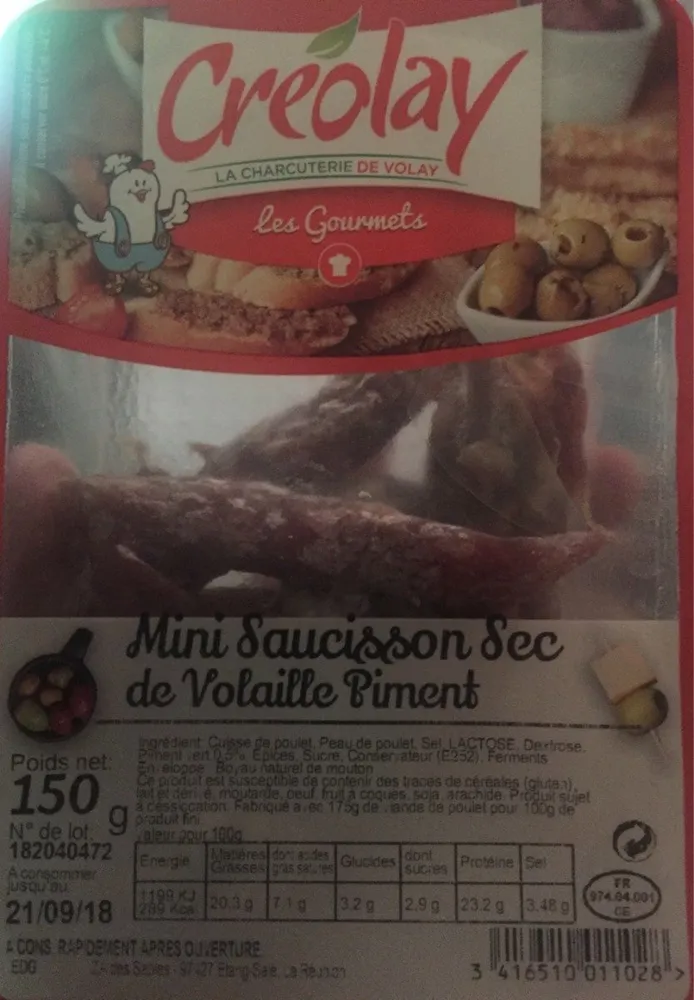 Mini saucisson sec de volaille piment
