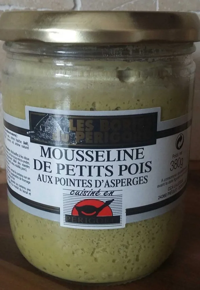 Mousseline de petits pois aux pointes d'asperges