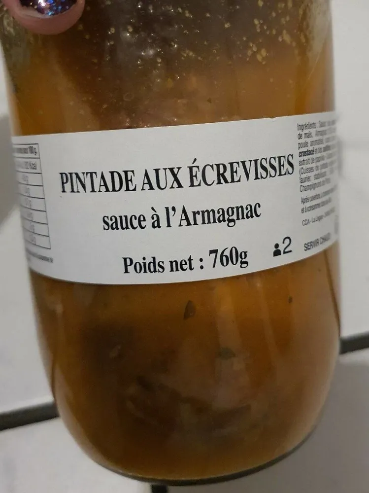 Pintade aux écrevisses sauce Armagnac