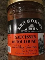 Saucisses de Toulouse aux lentilles vertes