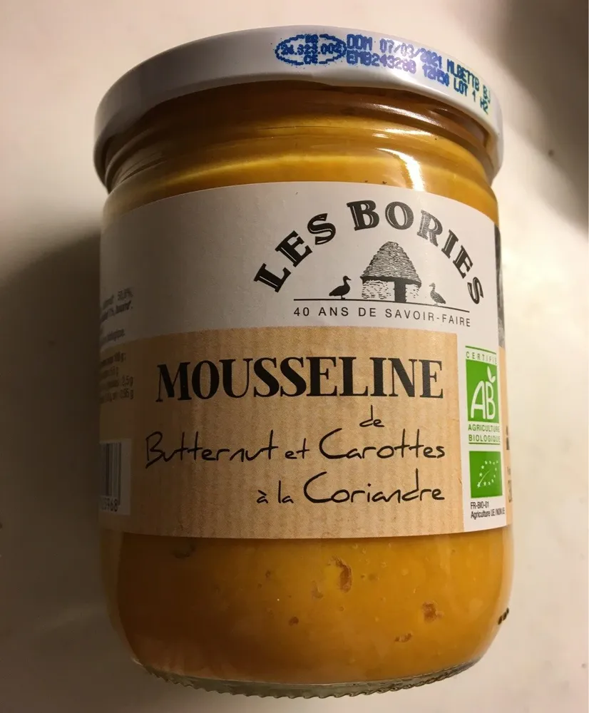 Mousseline de butternut et carottes a la coriandre