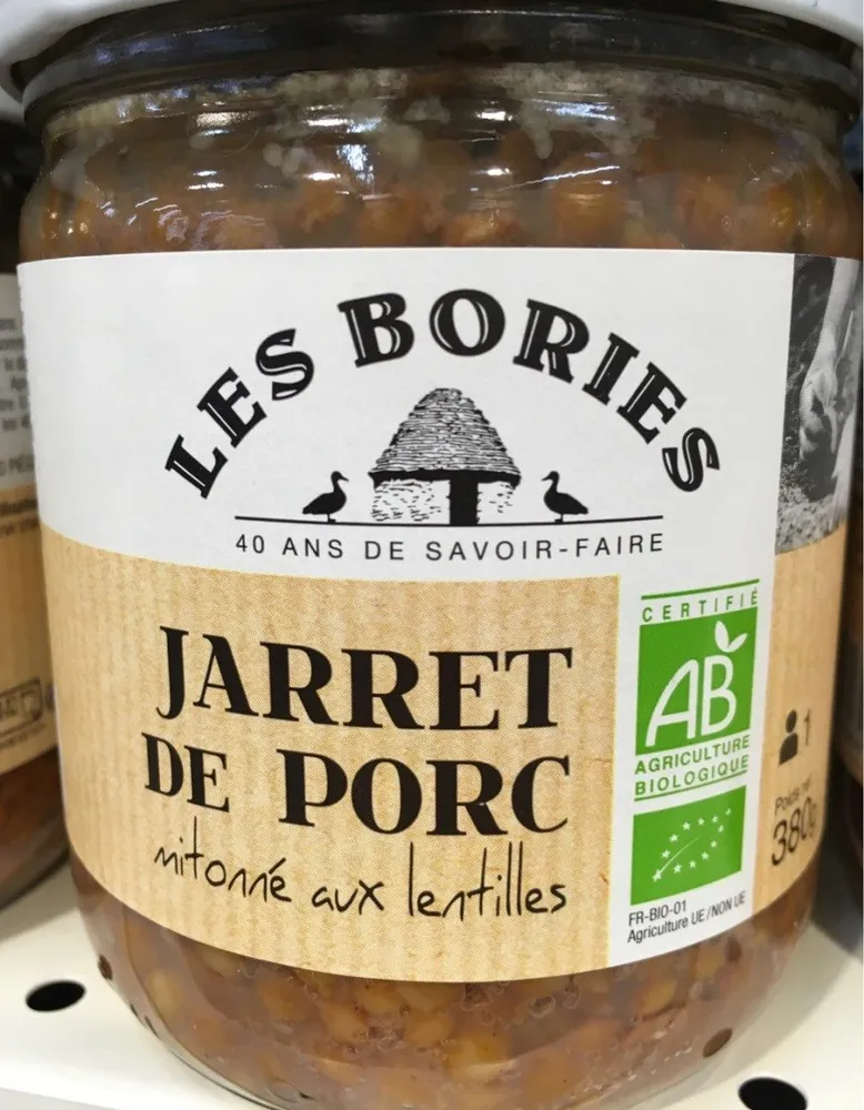 Jarret de porc mitonné aux lentilles