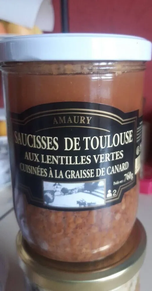 Saucisses de Toulouse aux lentilles vertes