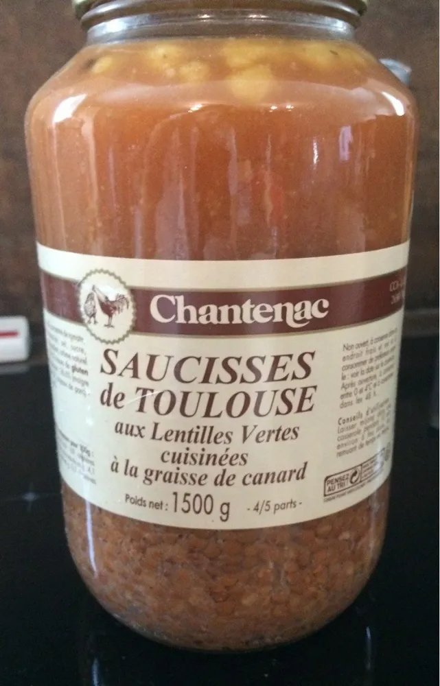 Saucisse de toulouse aux lentilles verte