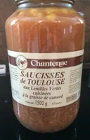 Saucisse de toulouse aux lentilles verte