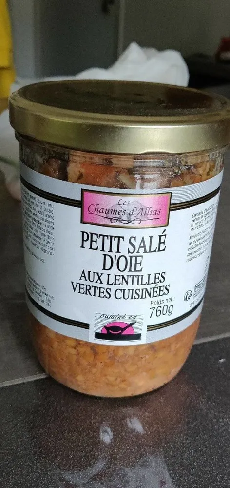 Petit salé d'oie au lentilles