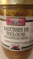 Saucisses de Toulouse aux lentilles vertes