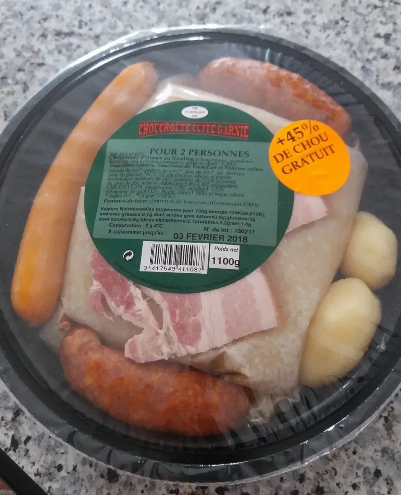 Choucroute cuite garnie