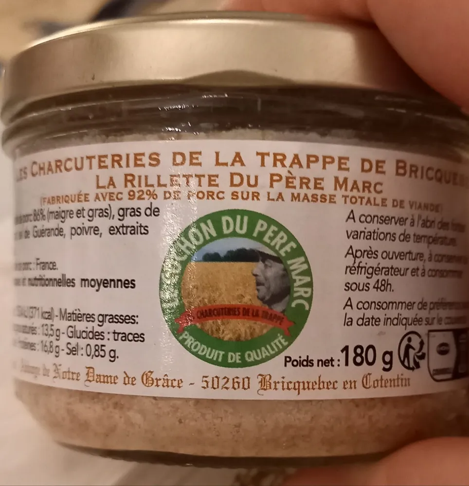 Abbaye De Bricquebec - Rillettes Pur Porc Du Pere Marc 180 g