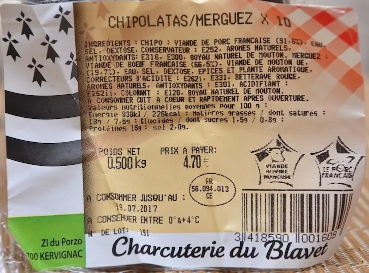 Chipolatas/Merguez *10