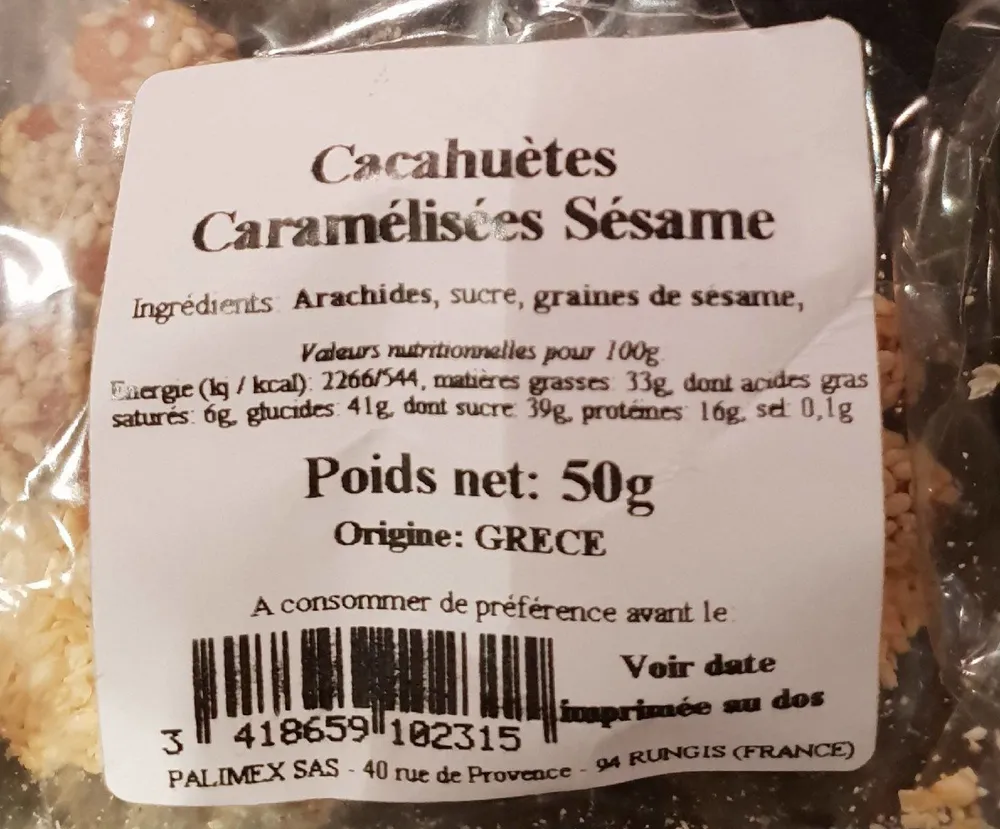 Cacahuètes caramélisées sésame