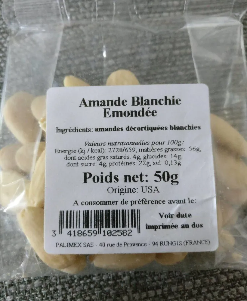 Amande Blanchie Emondée