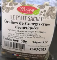Graines de courges crues décortiquées