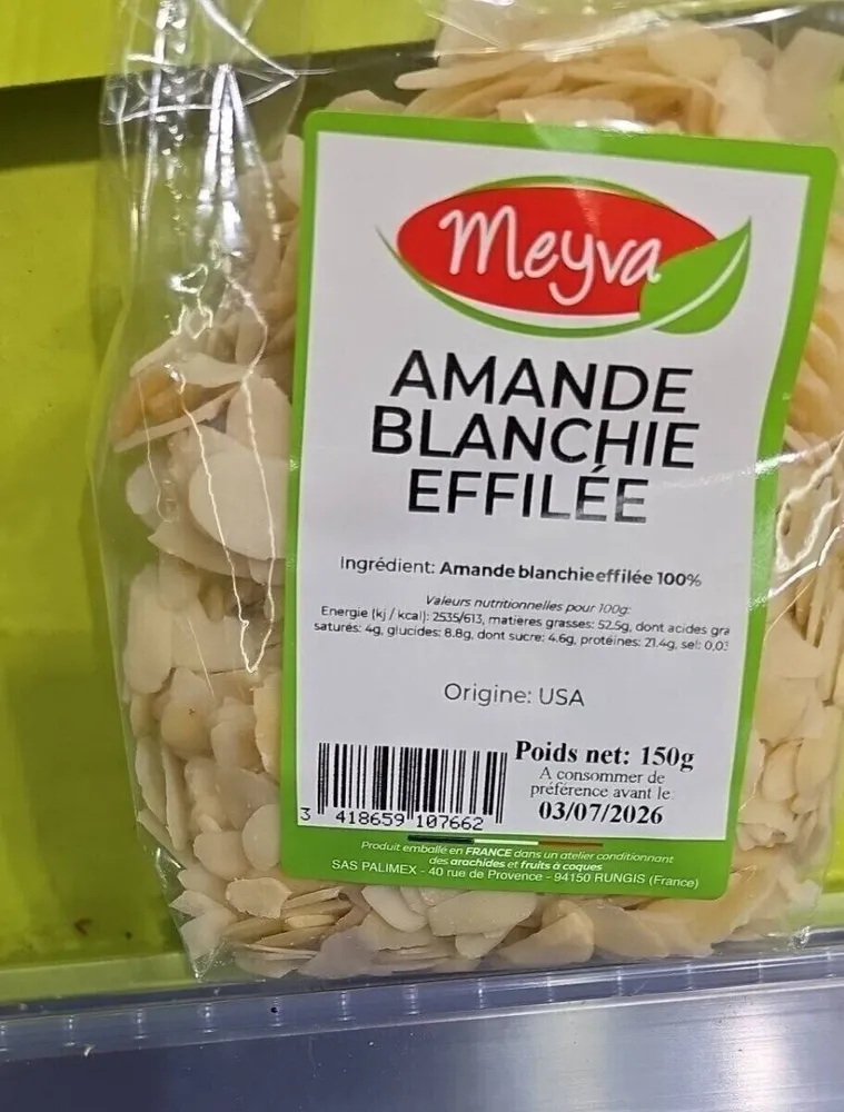 Amandes blanchies effilées