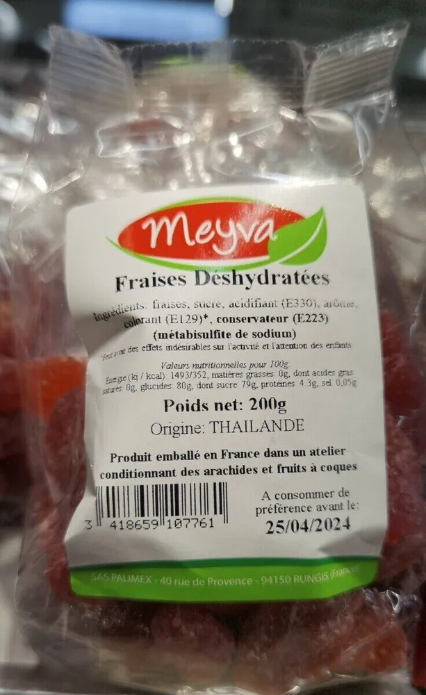 Fraises déshydratées