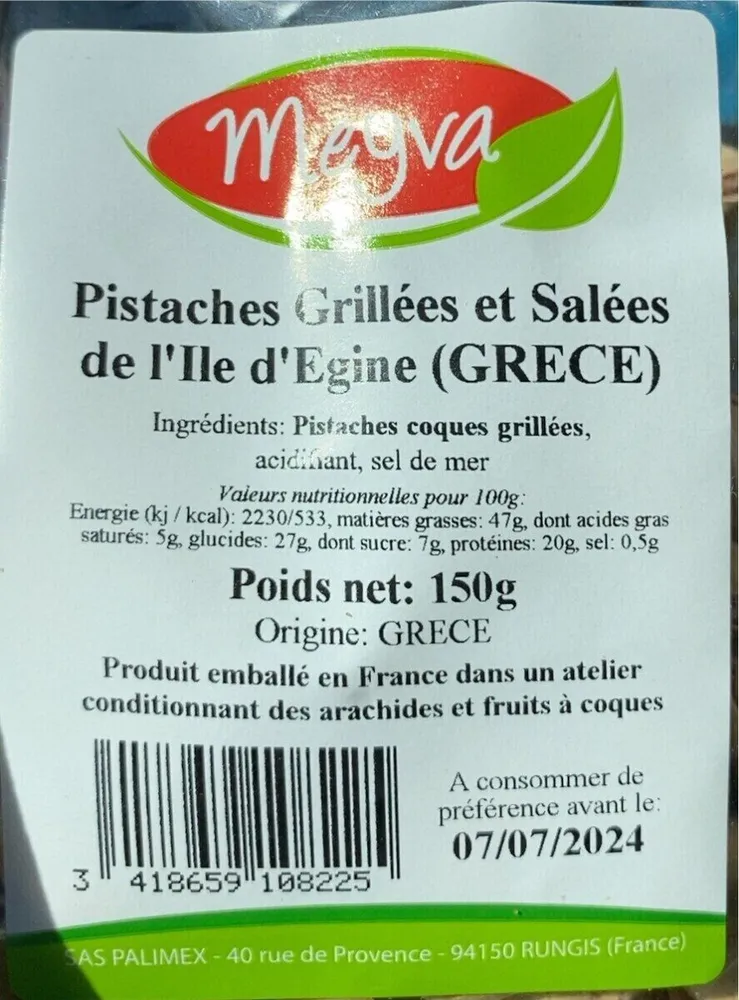 Pistaches Grillées et Salées
